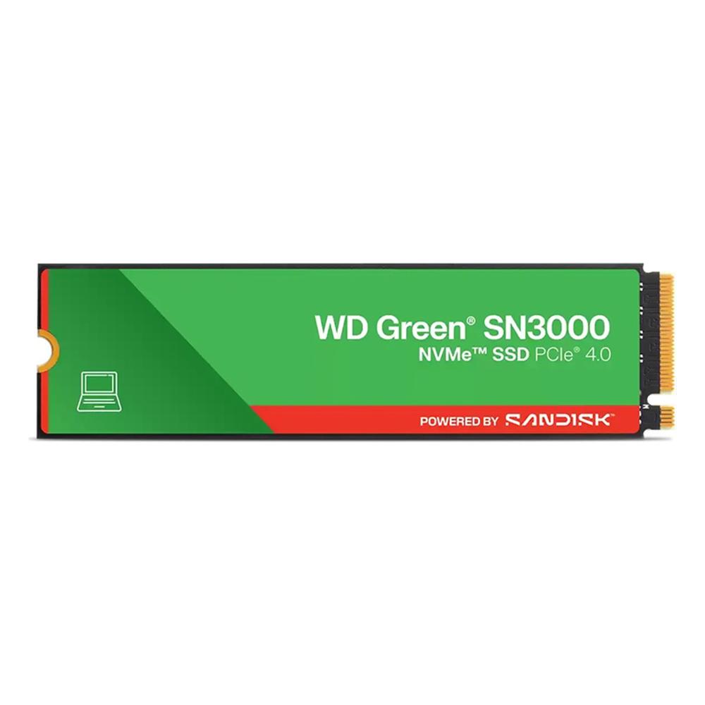 Disco Sólido SSD WD Green SN3000 1TB NVMe PCIe 4.0 M.2 2280 Verde