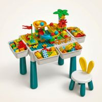Mesa Infantil de Actividades con Silla y Bloques de Construcción para Niños
