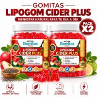 PACK 2 GOMITAS LIPOGOM CIDER PLUS PARA ADULTOS 300 GOMITAS SOTTCOR LABS