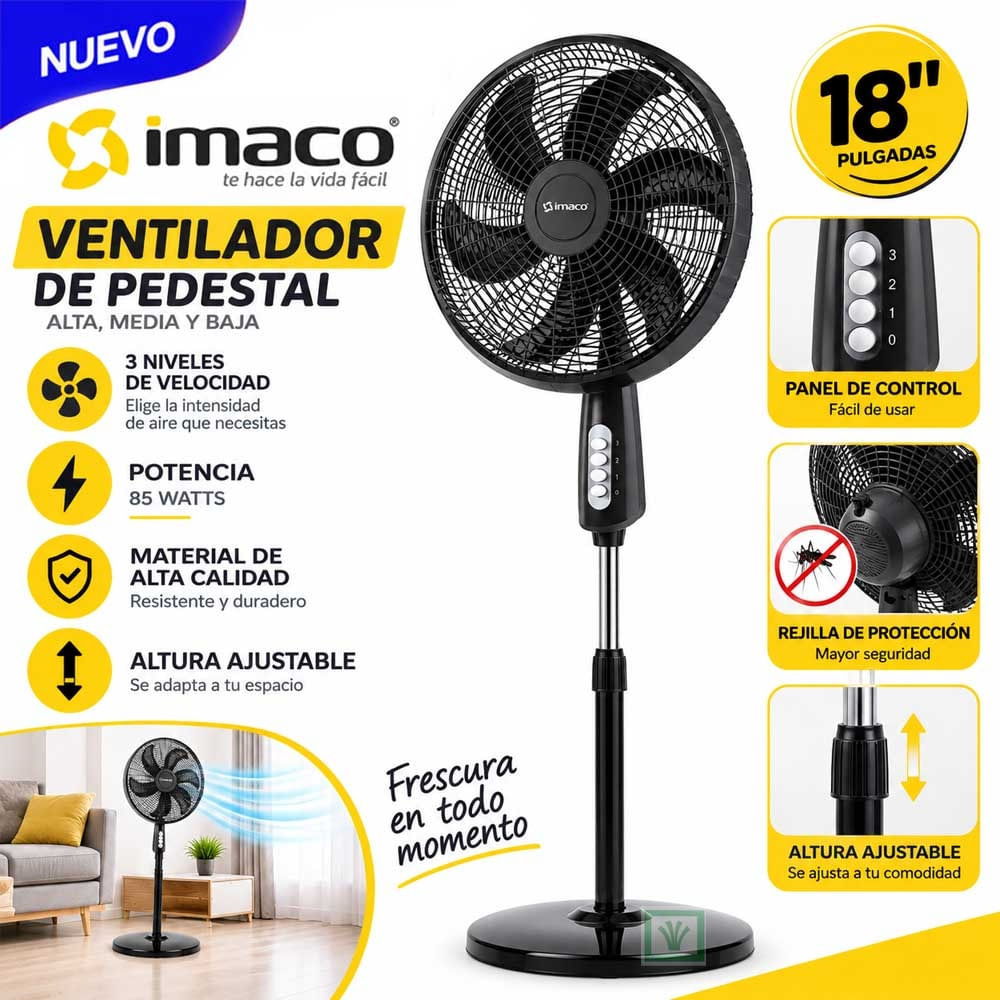 Ventilador Pedestal antimosquitos 85W FSM7518MK Imaco