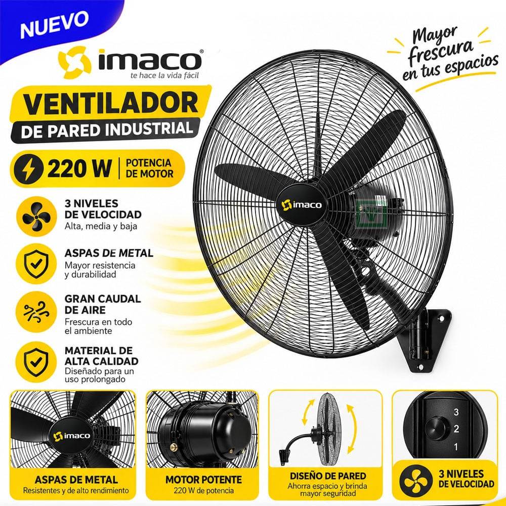 Ventilador De Pared Industrial Imaco WF2630 220W
