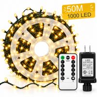 Luces Navideñas Hada Espiga 50m Control Remoto 1000 Led Amarillo
