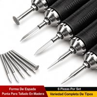Juego de Brocas Cuchillas Afiladas Tipo  Espada Para Tallado en Madera x6 Piezas