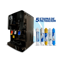 Mini dispensador de agua ultrablack premium con 5 filtros - Purificador de agua