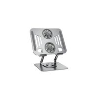 Soporte para Laptop Ajustable de Aluminio con Doble Ventilador  Color Gris