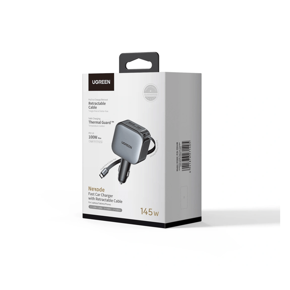 Cargador de Carro 4 Puertos con Cable 145W Ugreen Original