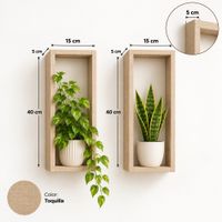 Pack de 2 repisas flotantes en forma de marco toquilla