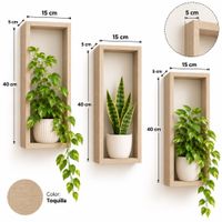 Pack de 3 repisas flotantes en forma de marco toquilla