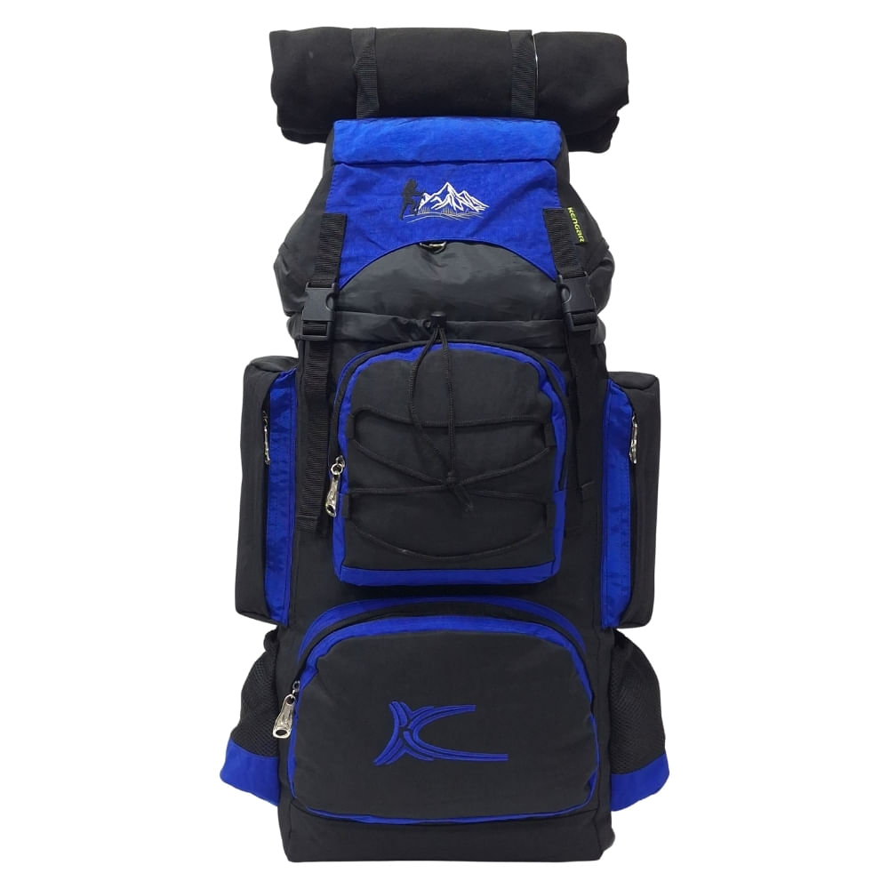 Mochila Campera Kengar Modelo N.3 Negro - Azulino