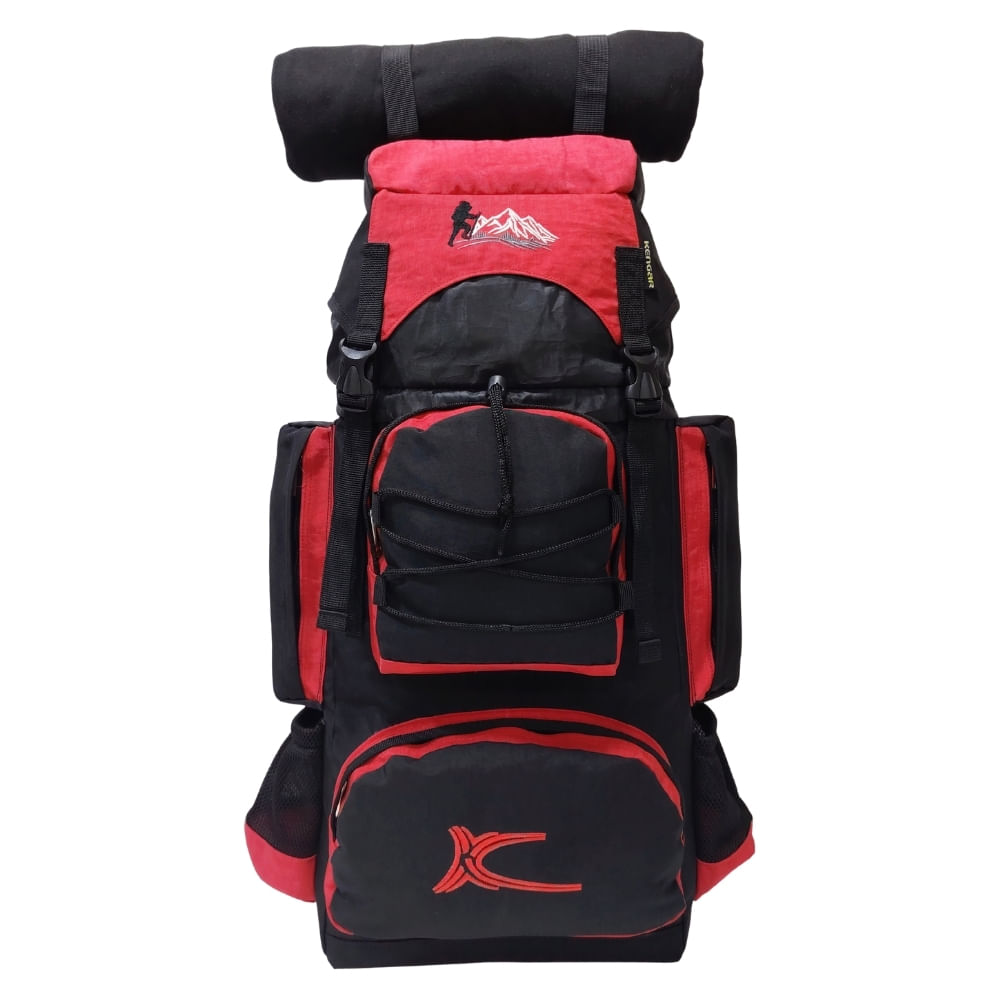 Mochila Campera Kengar Modelo N.3 Negro - Rojo