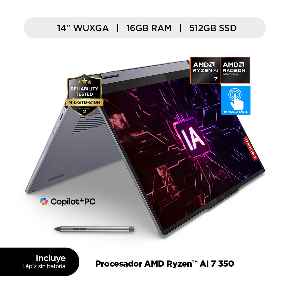 Laptop Lenovo IDEAPAD 5 2-in-1 IA R7-350 16GB RAM 512 SSD + Digital Pen 2