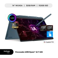 Laptop Lenovo Yoga 7 2 en 1 AMD Ryzen AI 7 445 32GB RAM 512GB SSD 14"" WUXGA Oled Touch