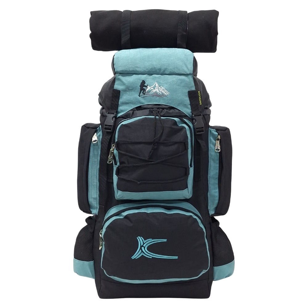 Mochila Campera Kengar Modelo N.3 Negro - Verde Jade