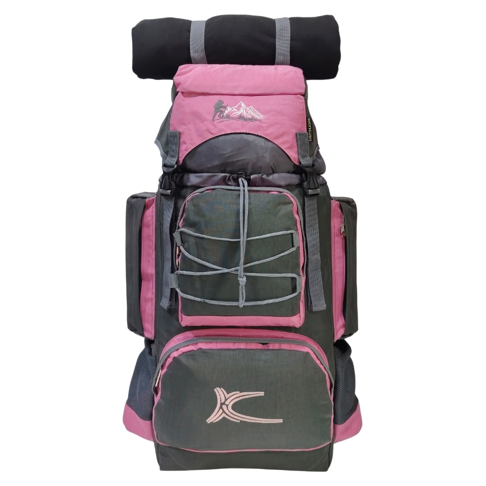 Mochila Campera Kengar Modelo N.3 Plomo - Fresa
