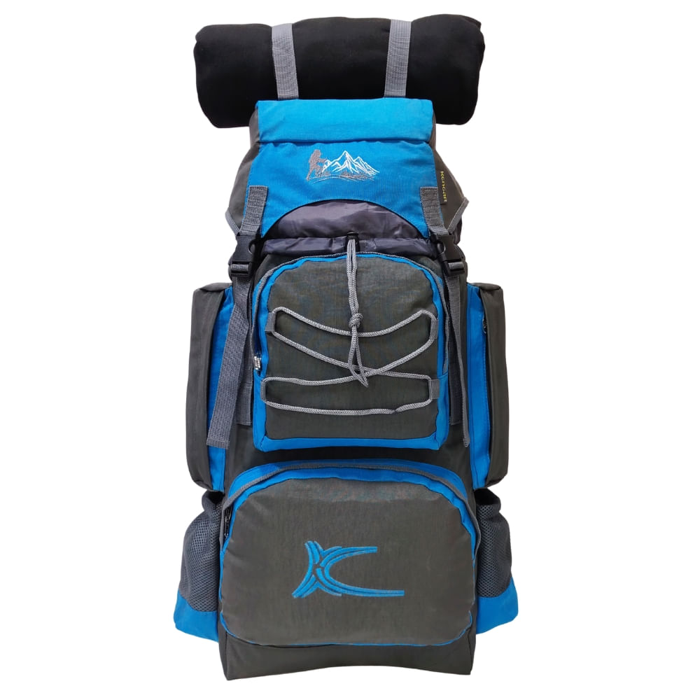 Mochila Campera Kengar Modelo N.3 Plomo - Turquesa