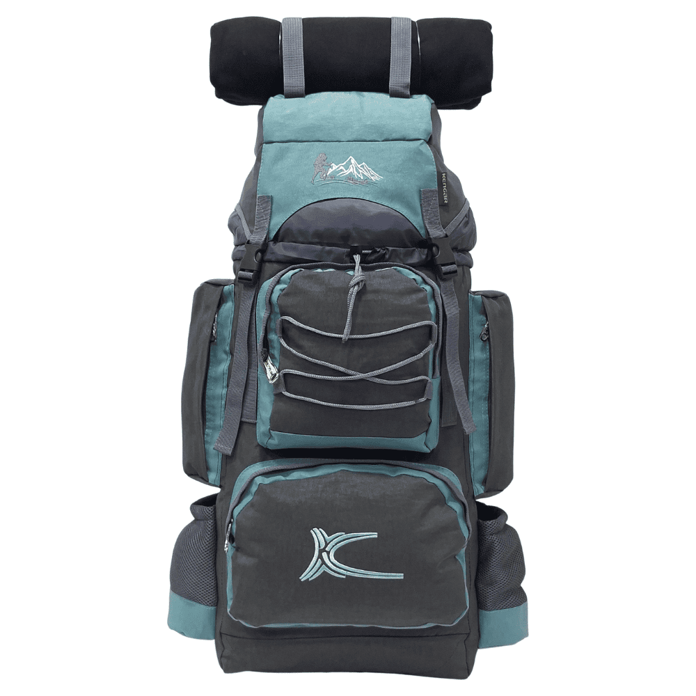 Mochila Campera Kengar Modelo N.3 Plomo - Verde Jade