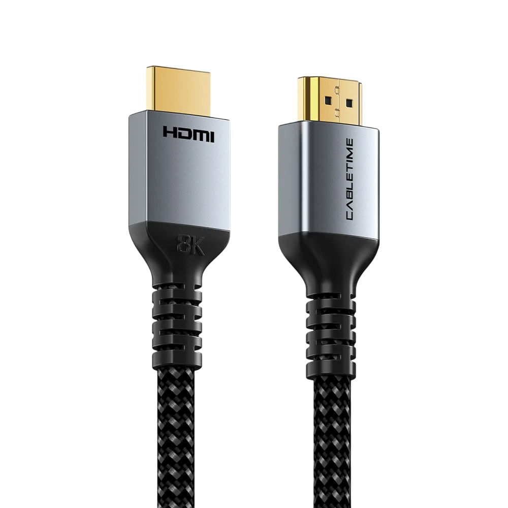 Cable HDMI 2.1 Ultra High Speed 8K 60Hz 4K 120Hz CABLETIME 48Gbps eARC 2 Metros Nylon Trenzado CH11L