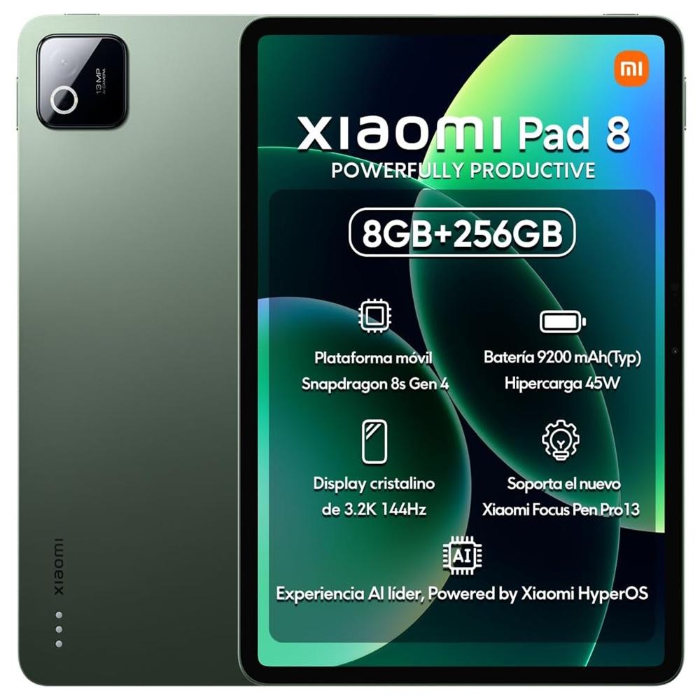 Tablet Xiaomi Pad 8 8GB RAM 256GB ROM 9200mha Carga Rapida 45W - Verde