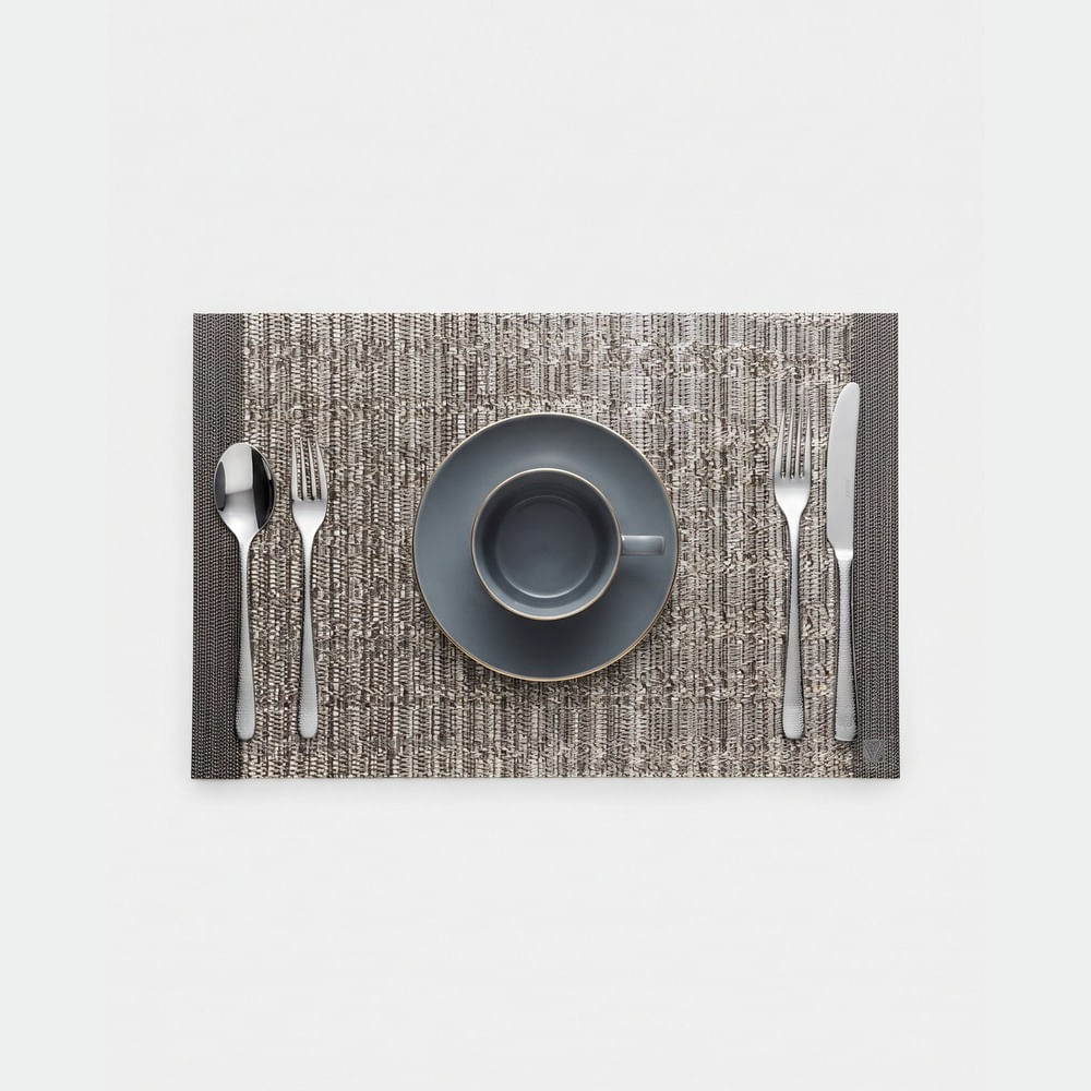 Individuales Rectangulares 6 pzas Gris para Mesa Cromo