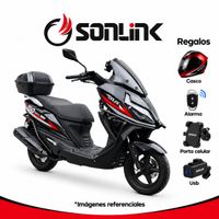 Moto Automátia Sonlink SL150-T13 150 cc 8.5 HP Negra Scooter Urbana con Frenos Disco