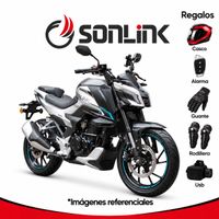 Moto Sonlink SL200-F16 Naked Negro 200cc 16.8 HP 5 Vel. con USB y Led