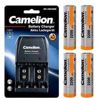 Cargador De Pilas Camelion AA AAA Con 4 Pilas AA De 2200mAh