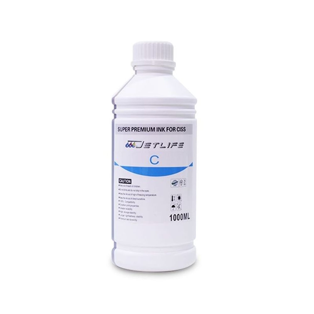 Tinta Para Impresora JetLife Super Premiun Ink For Ciss 1Lt Azul
