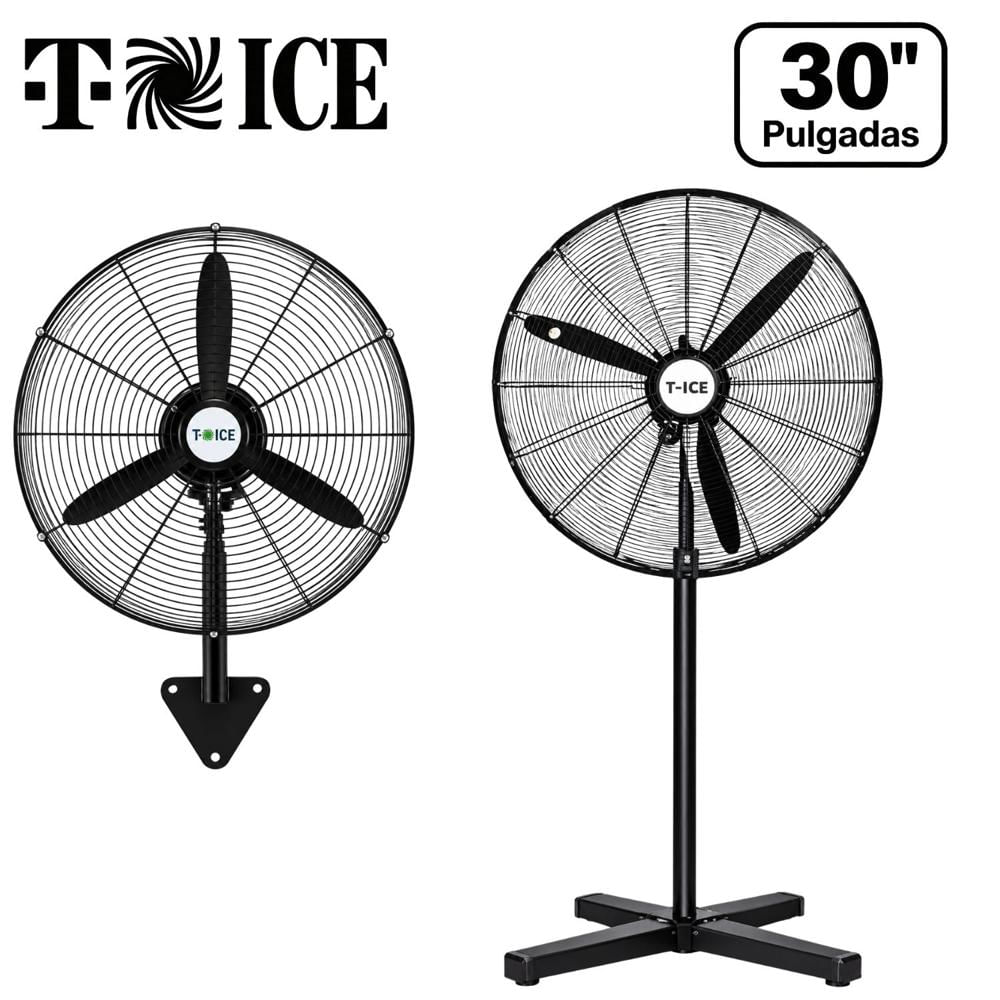 Ventilador Industrial T Ice MFJ C75F 30 Pulg BLDC 2 en 1 Pared y Pedestal 140W Negro