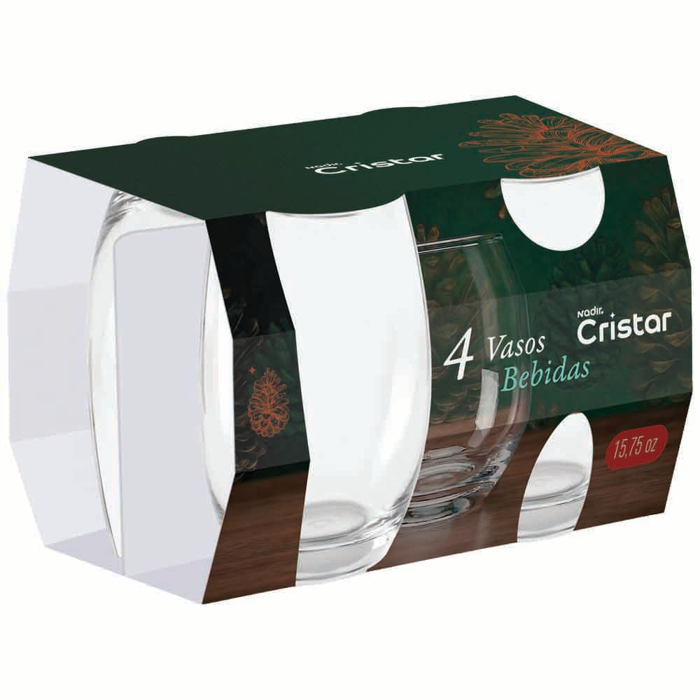 Set de Vasos de Bebida CRISTAR 4pzas