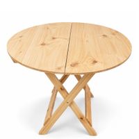 Mesa Plegable Redonda Álamo 100 cm Madera de Pino Color Natural