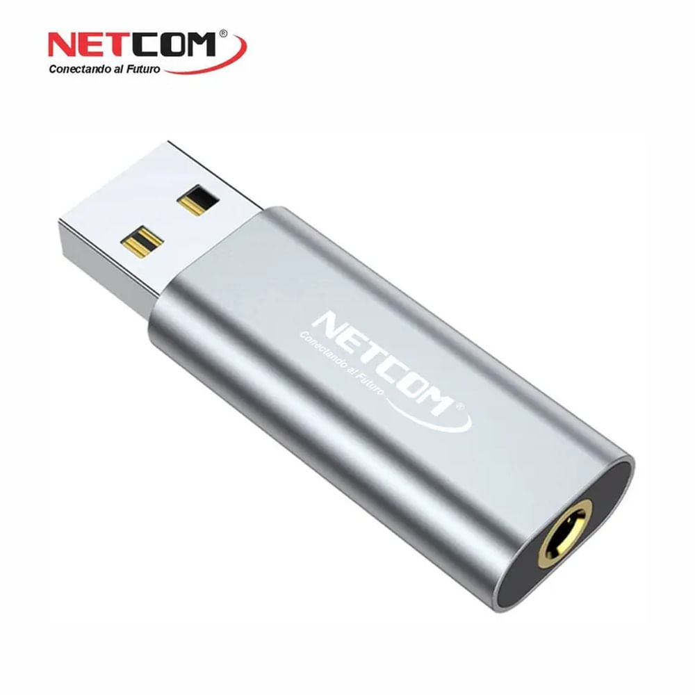 TARJETA DE SONIDO EXTERNO USB 2.0 A JACK PLUG 3.5MM 2 EN 1 TRRS NETCOM