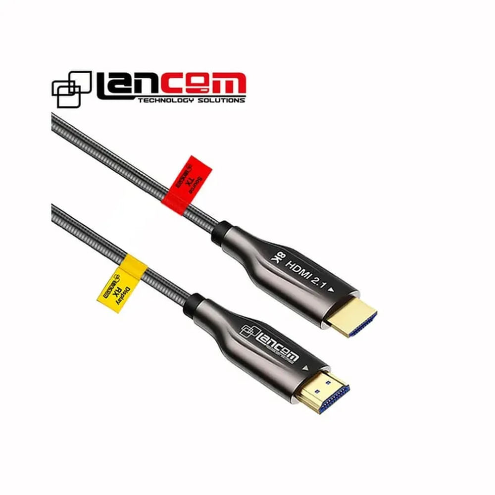 CABLE HDMI 2.1 DE FIBRA OPTICA BLINDADO DE 15 METROS ULTRA HD 8K A 60HZ CUBIERTA DE ACERO LANCOM
