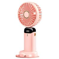 Ventilador recargable con soporte para celular rosado Opalux OP-HF36-RS