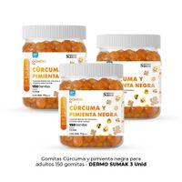 Gomitas De Curcuma Y Pimienta Negra Adultos 150 Gomitas Dermo Sumak 3Uni