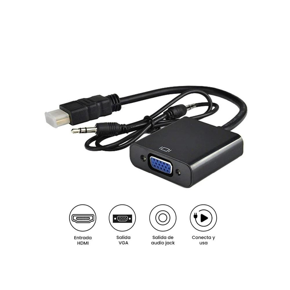 Adaptador HDMI a VGA Seisa con Audio