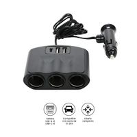 Adaptador Auto Seisa WF-096-TC 3 Vías USB Tipo C 3.4A