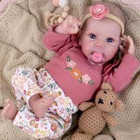 MUÑECA BEBÉ REBORN AORI NIÑA CUERPO DE TELA 50 CM