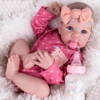 MUÑECA BEBÉ REBORN AORI NIÑA CUERPO DE TELA 50 CM