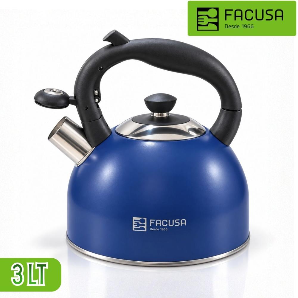 Tetera Facusa 3l De Acero Inoxidable Color Azul