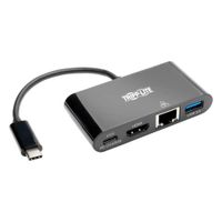 Adaptador Multipuerto USB-C Tripp Lite U444-06N-HGUB-C HDMI USB 3.0 Gigabit Ethernet 60W Negro