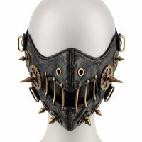 Máscara Tapabocas Steampunk de Cuero PU para Cosplay Halloween