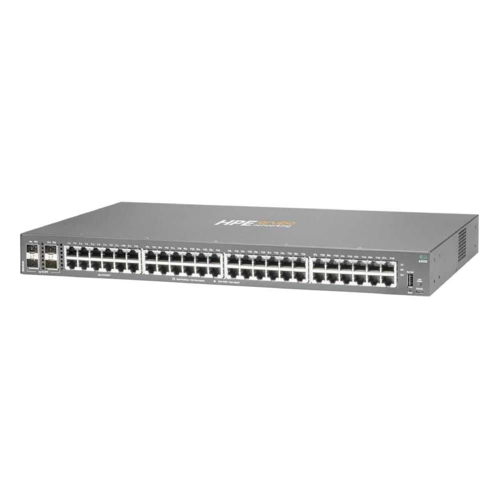 Switch Administrable HPE Aruba Networking CX 6000 R8N86B 48 Puertos Gigabit 4 SFP Gris