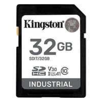 Tarjeta de Memoria SD Kingston Industrial 32GB UHS-I U3 V30 A1 Clase 10 Negro