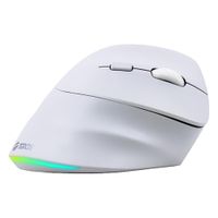 Mouse Vertical Inalámbrico Teros TE-1236S Bluetooth 2400 DPI RGB Blanco