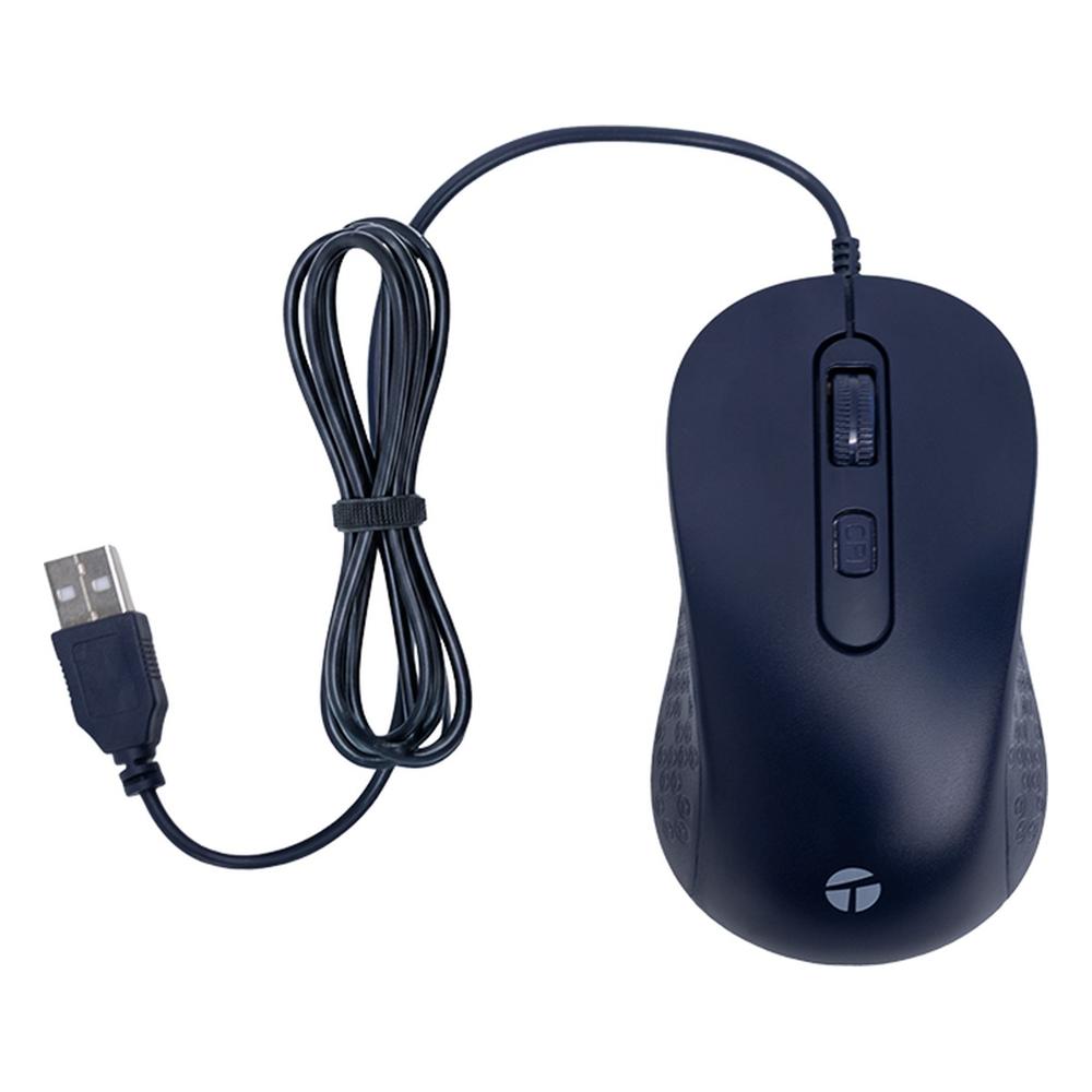 Mouse Alámbrico Teros TE-1243S USB 2000 DPI Azul Oscuro