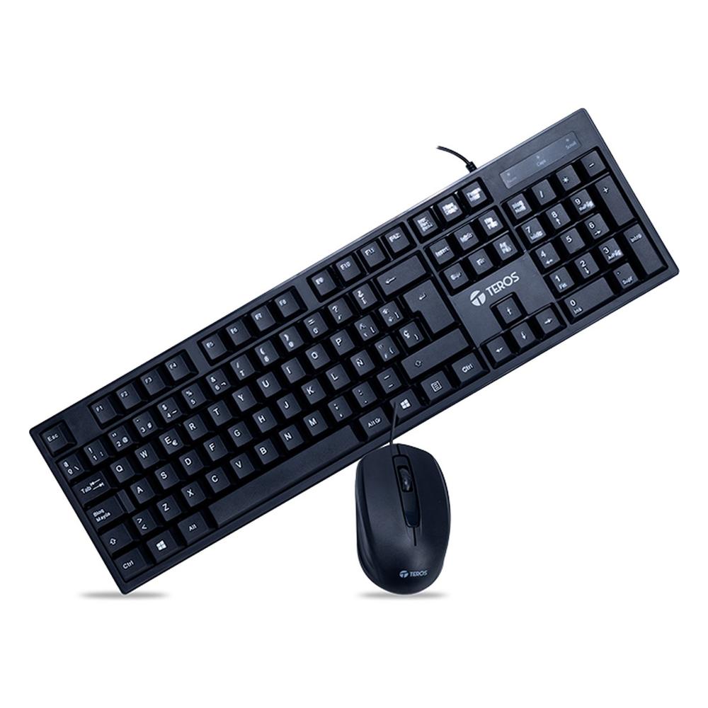 Combo Teclado y Mouse Teros TE-5015S USB 1200 DPI Español Negro