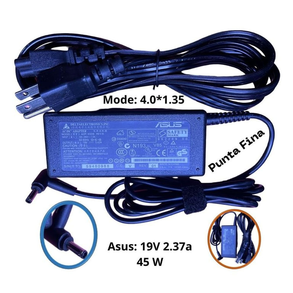 Cargador Para Laptop Compatible Con Asus 19V 2-37A-