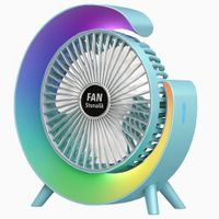 Ventilador Portátil De Escritorio Con Luz Rgb