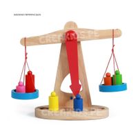 Balanza de Madera Educativa con Pesas para Niños