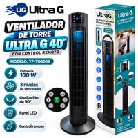 VENTILADOR DE TORRE ULTRA G 40 PULGADAS CON CONTROL REMOTO 100W